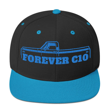 Gen 2 Half Forever Turquoise Snapback Hat; Wool Hats, Embroidered Hats, Flat Bill Hat, C10 Hats