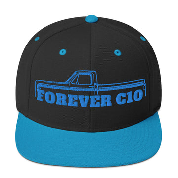 Gen 3 Half Forever Turquoise Snapback Hat; Wool Hats, Embroidered Hats, Flat Bill Hats, Snapback Hats