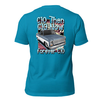 C10 Then-Now... 3 Unisex T-shirt (Back Print); Gender Neutral C10 Tops, Women C10 Tops, Premium C10 T-shirt, Men Classic C10 Designs, Men C10 T-shirt, Fashion-Forward C10 T-shirt, Modern C10 T-shirt Design